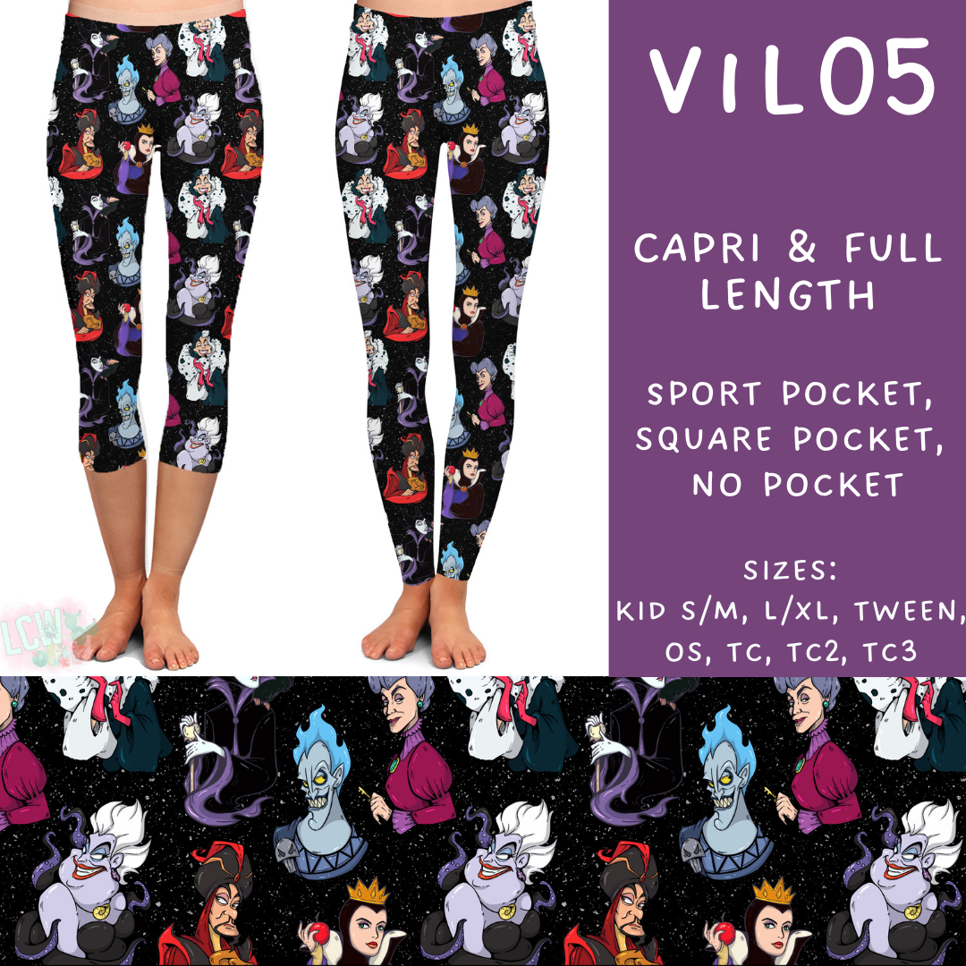 Batch #208 - Villains - Closes 9/30 - ETA mid Nov - Vil05 Full and Capri Length Leggings