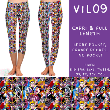 Batch #208 - Villains - Closes 9/30 - ETA mid Nov - Vil09 Full and Capri Length Leggings