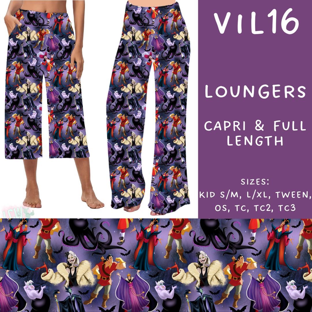 Batch #208 - Villains - Closes 9/30 - ETA mid Nov - Vil16 Capri and Full Length Loungers