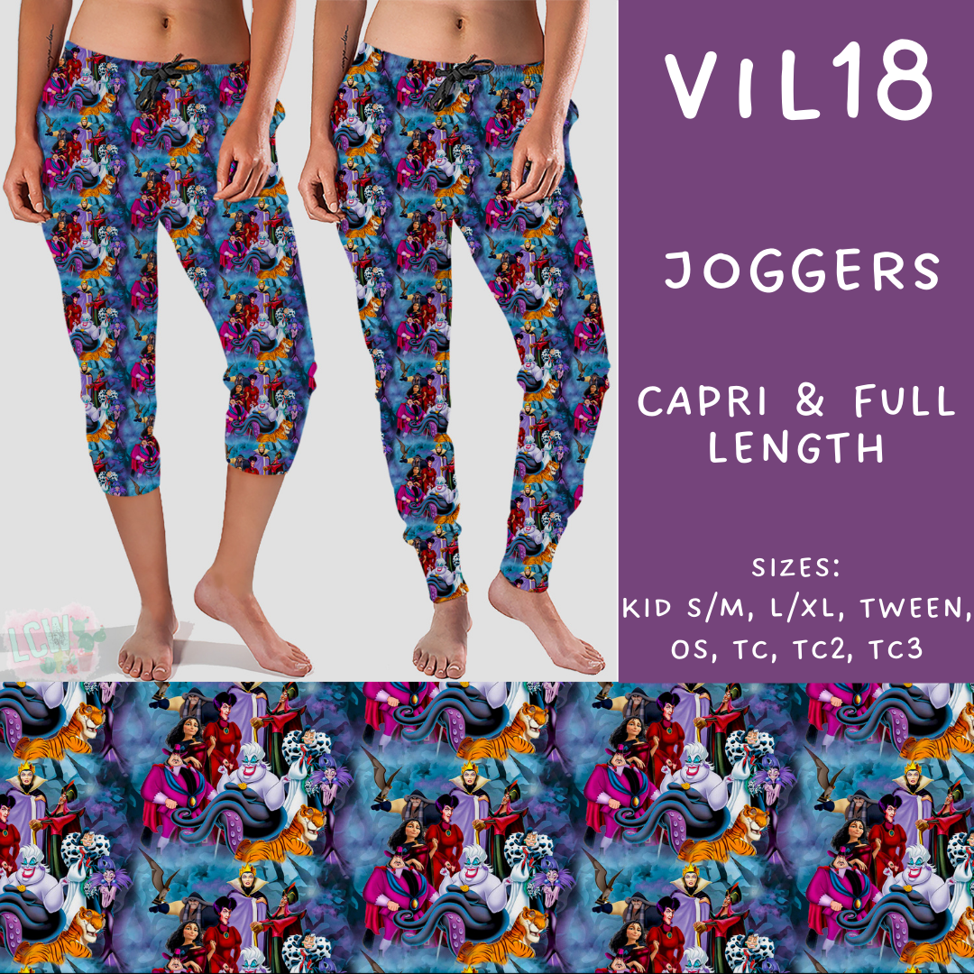 Batch #208 - Villains - Closes 9/30 - ETA mid Nov - Vil18 Full and Capri Length Joggers