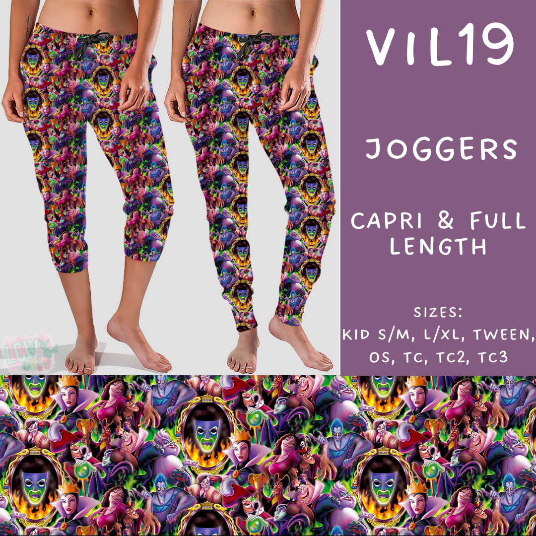 Batch #208 - Villains - Closes 9/30 - ETA mid Nov - Vil19 Full and Capri Length Joggers