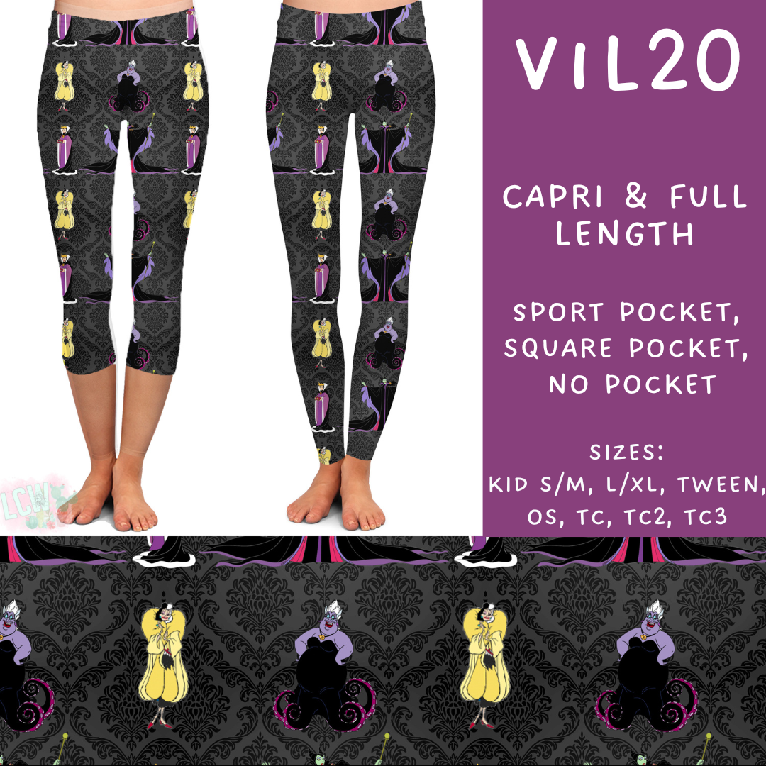 Batch #208 - Villains - Closes 9/30 - ETA mid Nov - Vil20 Full and Capri Length Leggings