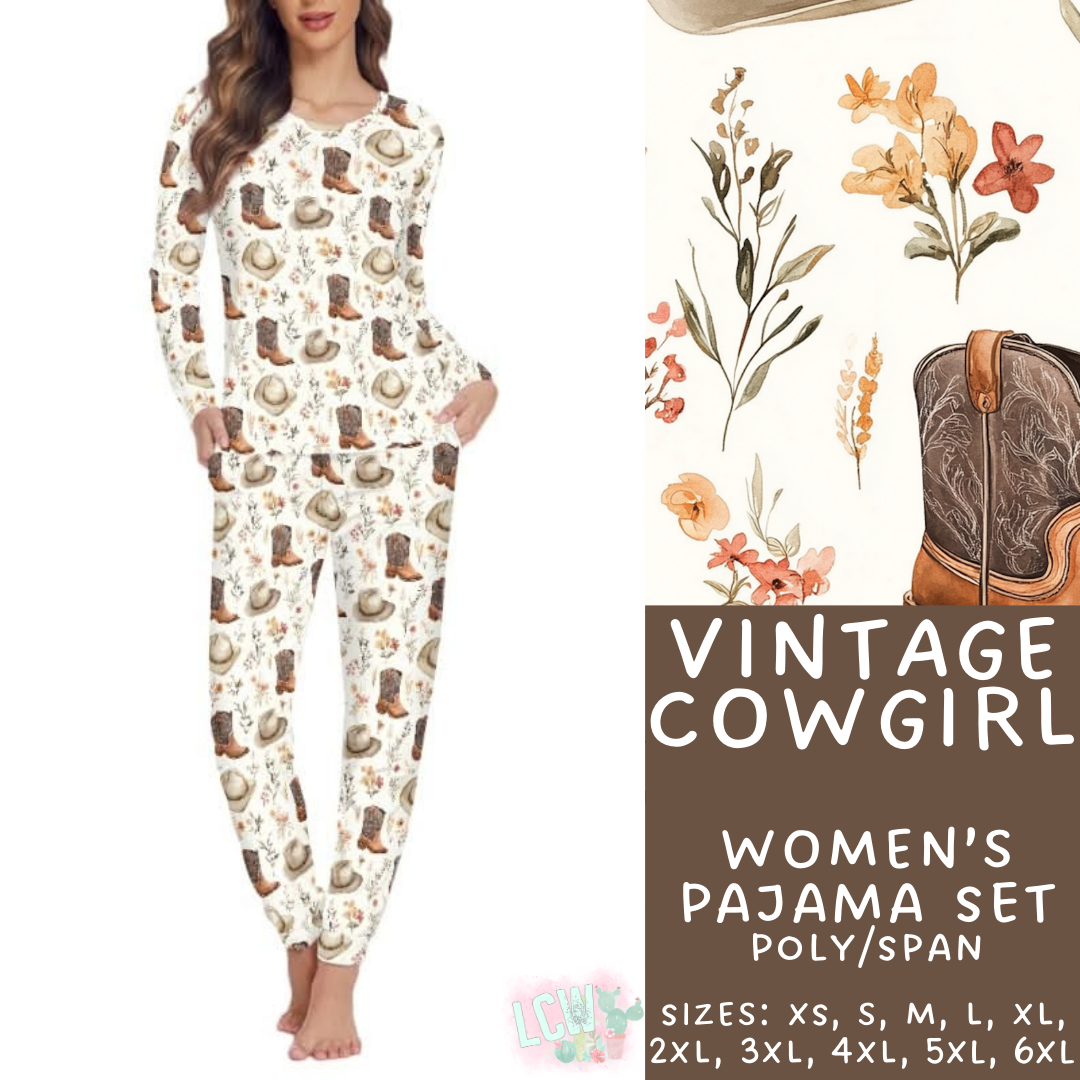 Batch #344 - Family Pajama Party - Closes 5/23 - ETA late July - Vintage Cowgirl Women's Pajama Set
