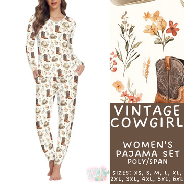Batch #344 - Family Pajama Party - Closes 5/23 - ETA late July - Vintage Cowgirl Women's Pajama Set