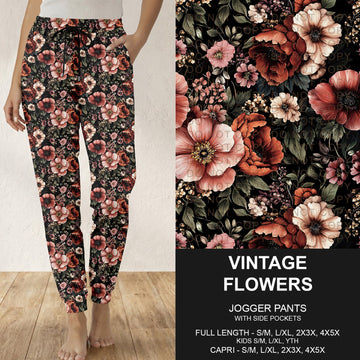 B314 - Preorder Vintage Flowers Joggers (Closes 9/27. ETA: late Nov.)