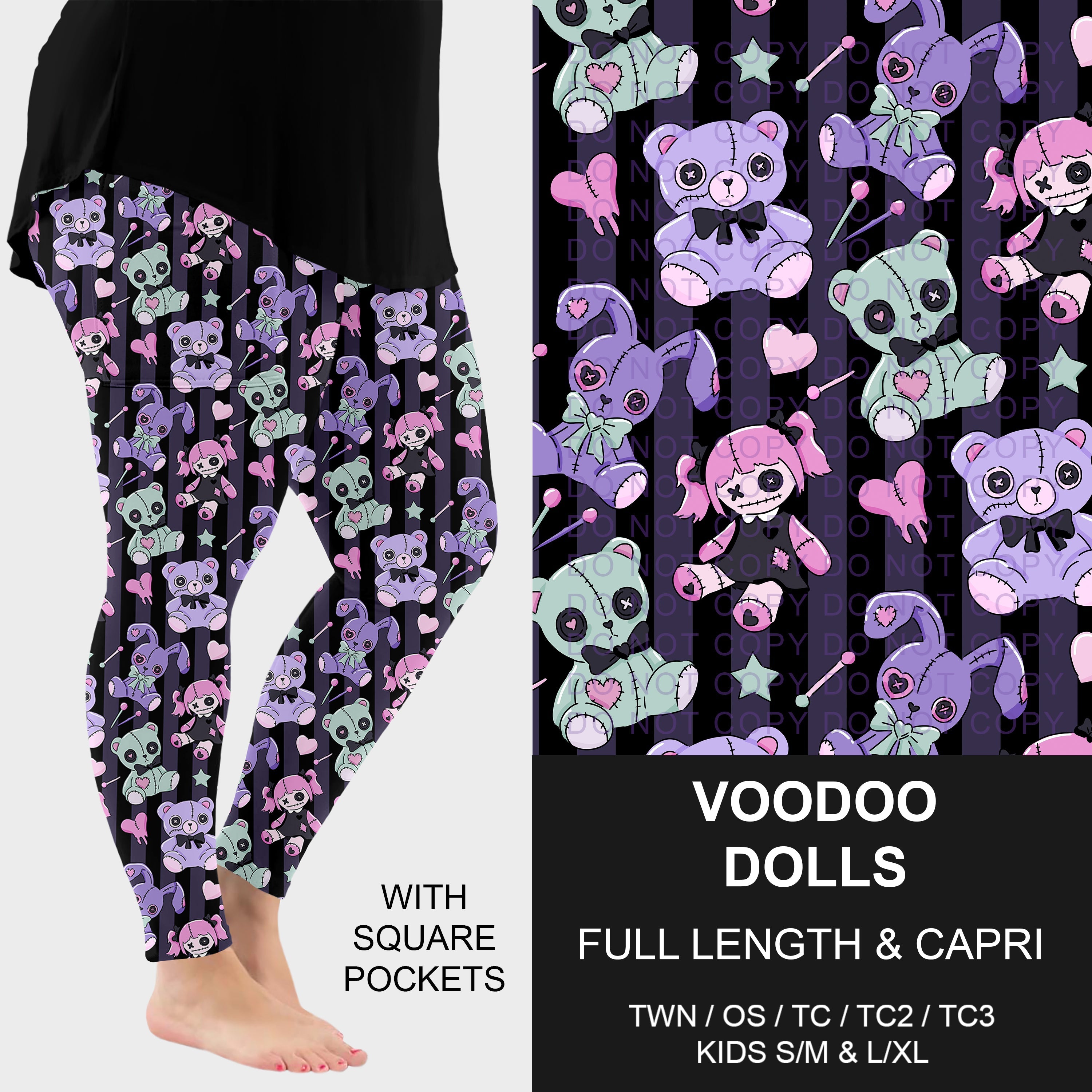 B309 - Preorder Voodoo Dolls Leggings w/ Pockets (Closes 8/23. ETA: late Oct.)