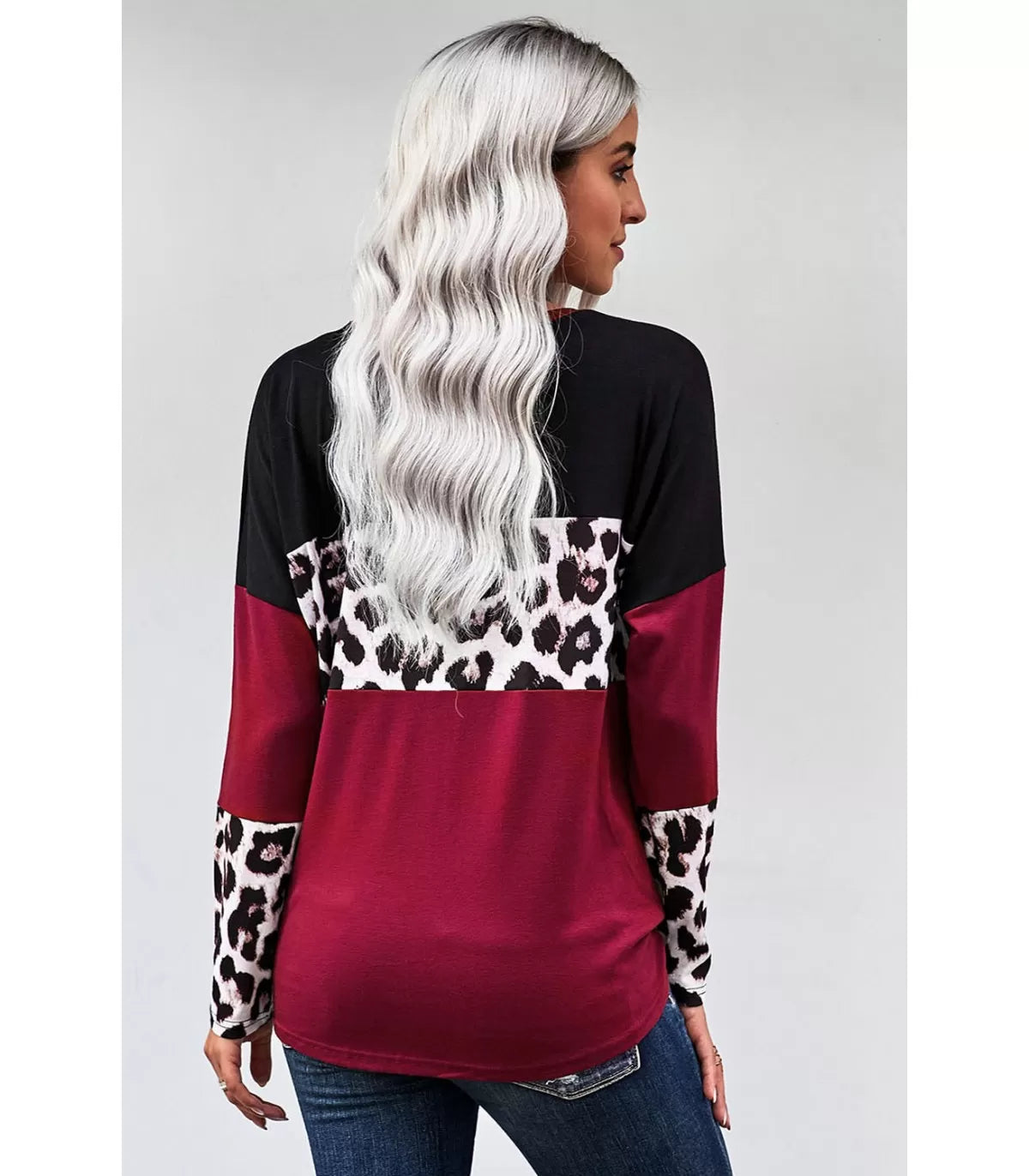 Colorblock Tie Detail Longsleeve Top