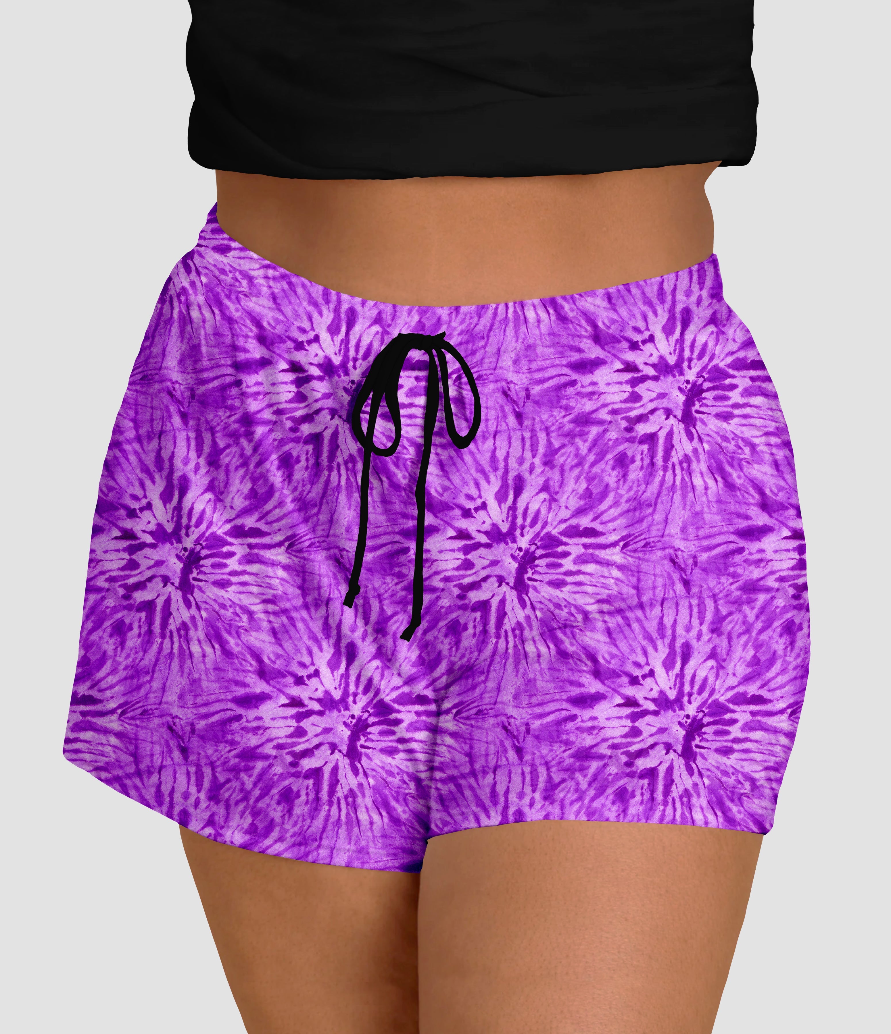 RTS - Violet Tie Dye Jogger Shorts with Pockets