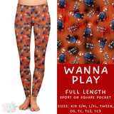 Ready to Ship - Wanna Play Full Length Leggings - Square Pocket TC2