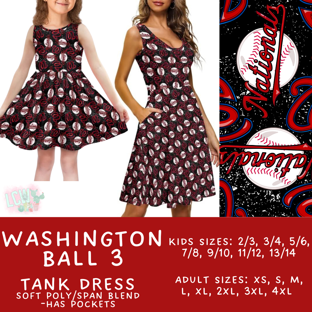 Batch #343 - Home Run Collection - Closes 5/22 - ETA mid July - Washington Ball 3 Women's & Girl's Tank Dress
