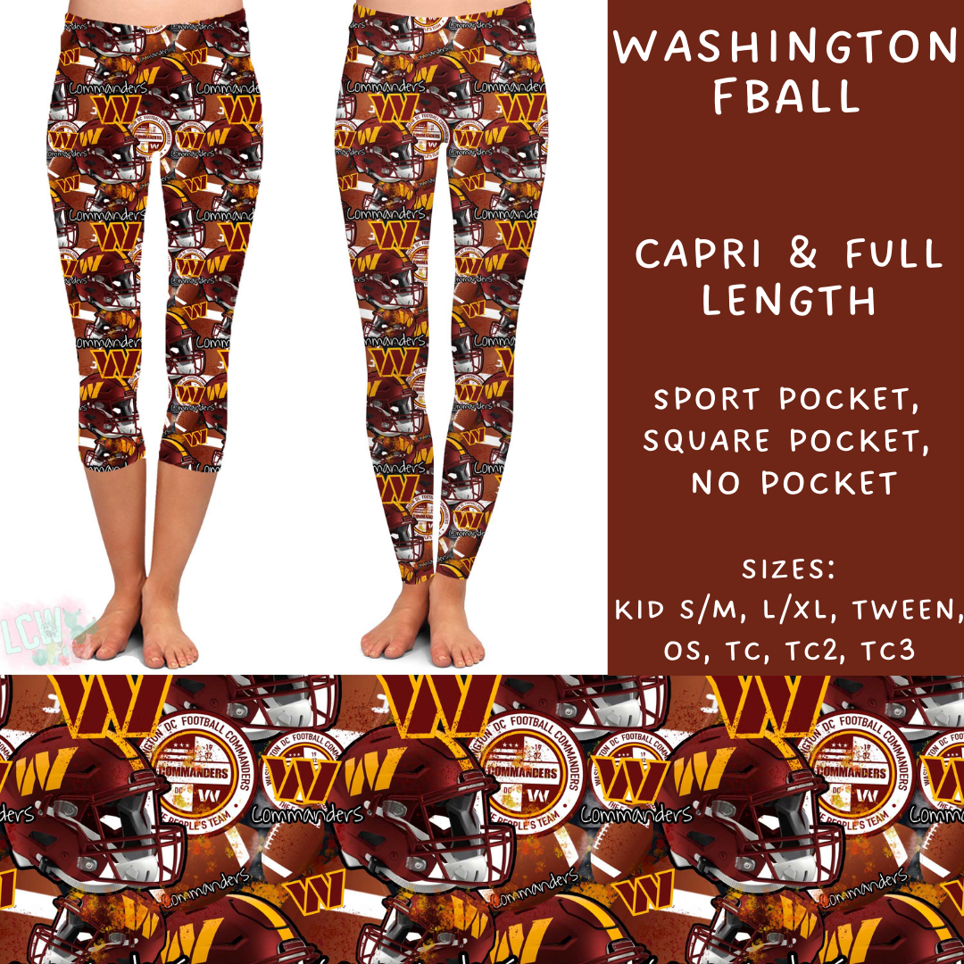 Ready To Ship - Washington Fball Full and Capri Length Leggings