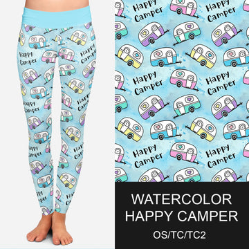 RTS - Watercolor Campers Leggings w/ Pockets