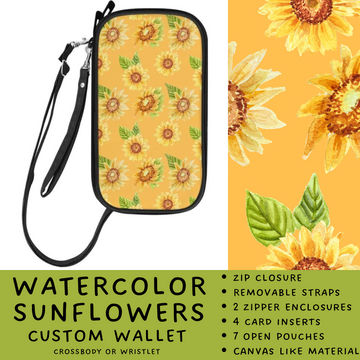 Batch #245 - The Crossbody Wallet - Closes 11/29 - ETA mid Jan - Watercolor Sunflowers Wallet