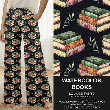 B309 - Preorder Watercolor Books Lounge Pants (Closes 8/23. ETA: late Oct.)