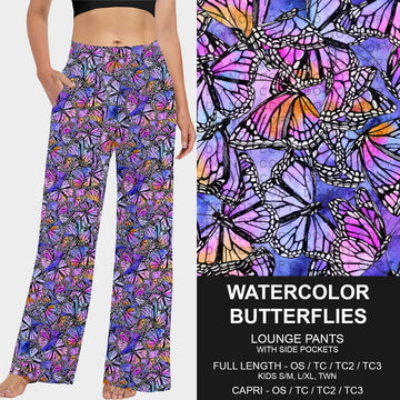 B227 - Preorder Watercolor Butterflies Lounge Pants (Closes 5/04. ETA: mid July)