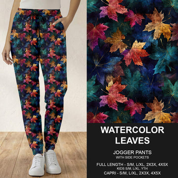 B299 - Preorder Watercolor Leaves Joggers (Closes 7/12. ETA: mid Sept.)