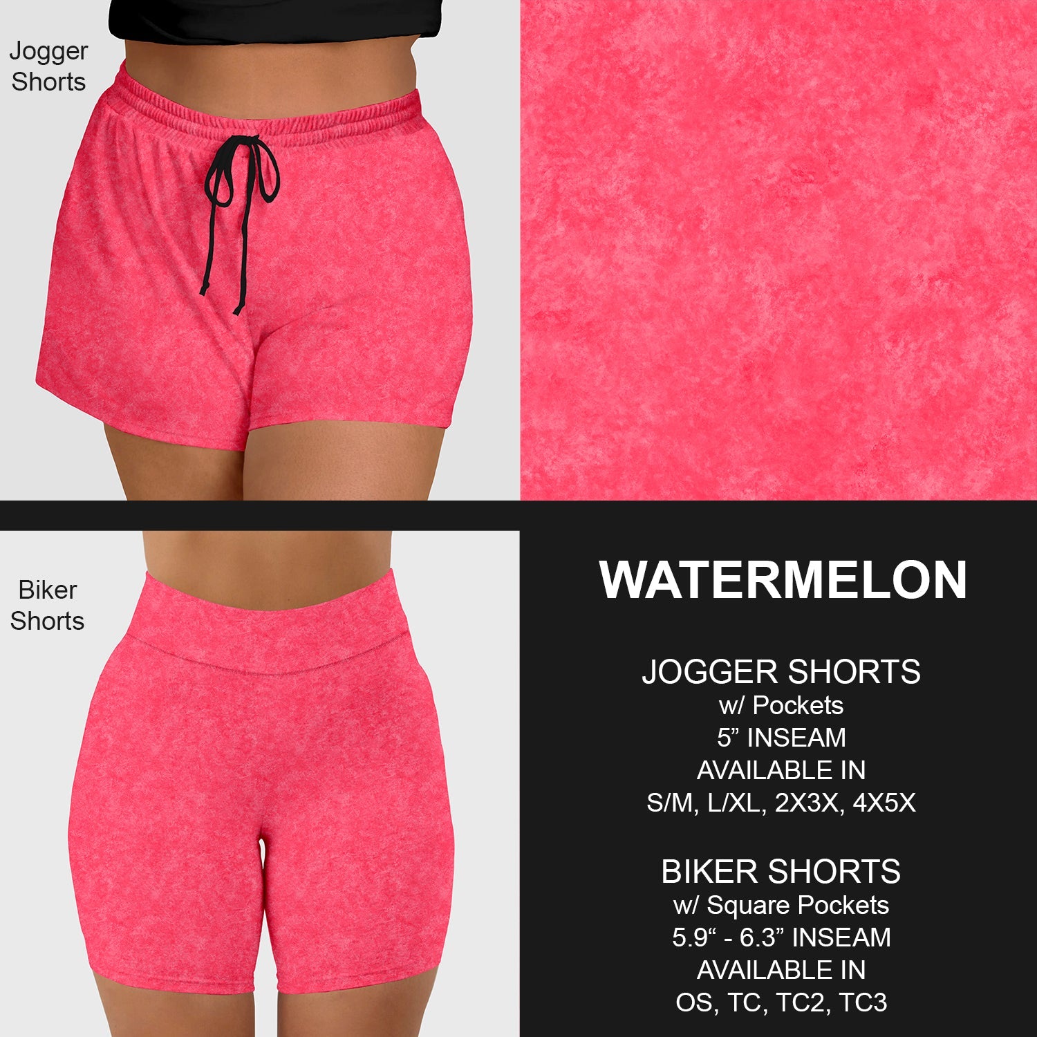 B216 - Preorder Watermelon Jogger/Biker Shorts (Closes 3/09. ETA: late May)