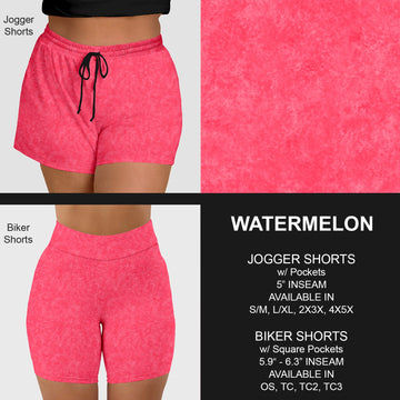 B216 - Preorder Watermelon Jogger/Biker Shorts (Closes 3/09. ETA: late May)