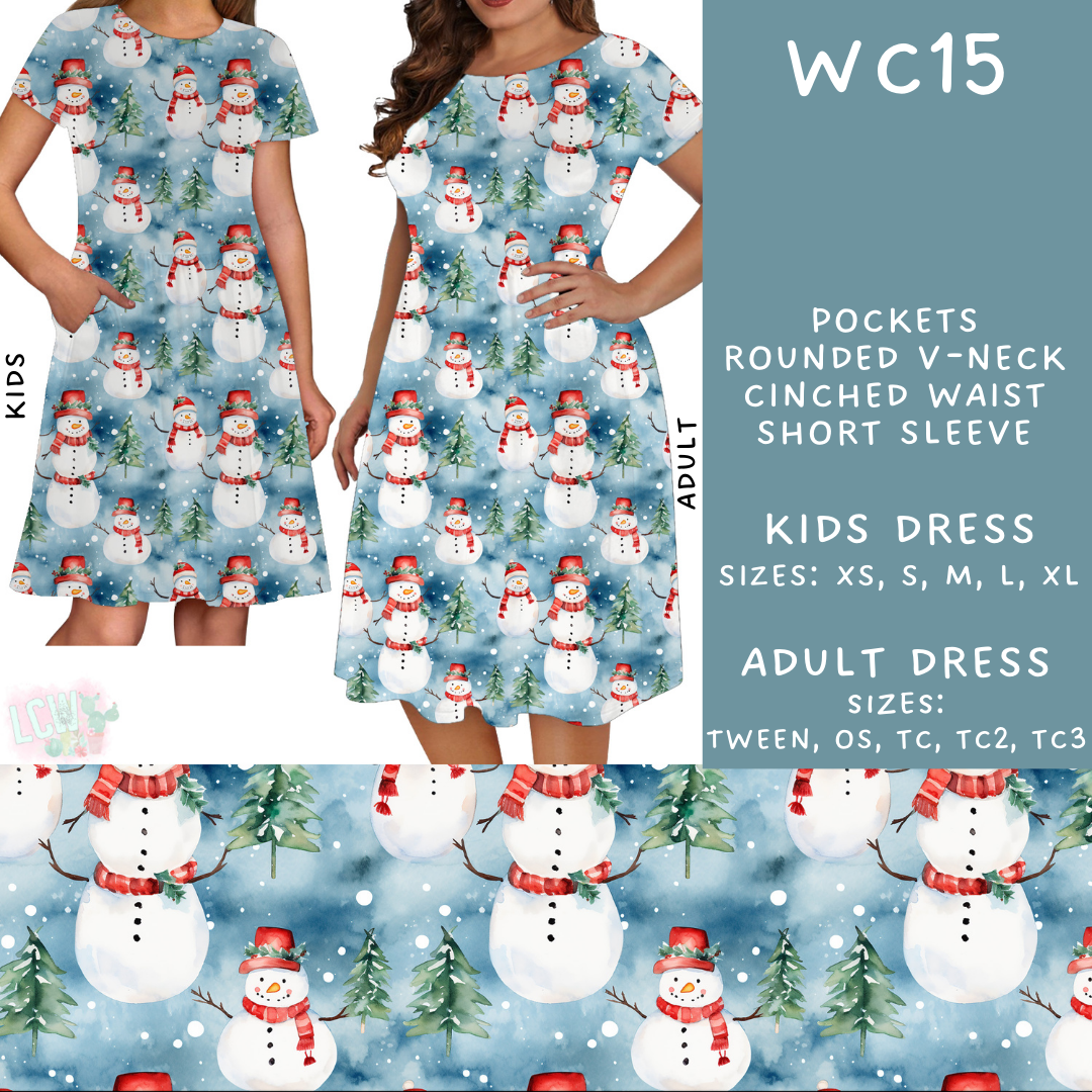 Batch #229 - Winter Watercolor - Closes 10/31 - ETA early/mid Dec - WC15 Adult & Kids Dresses