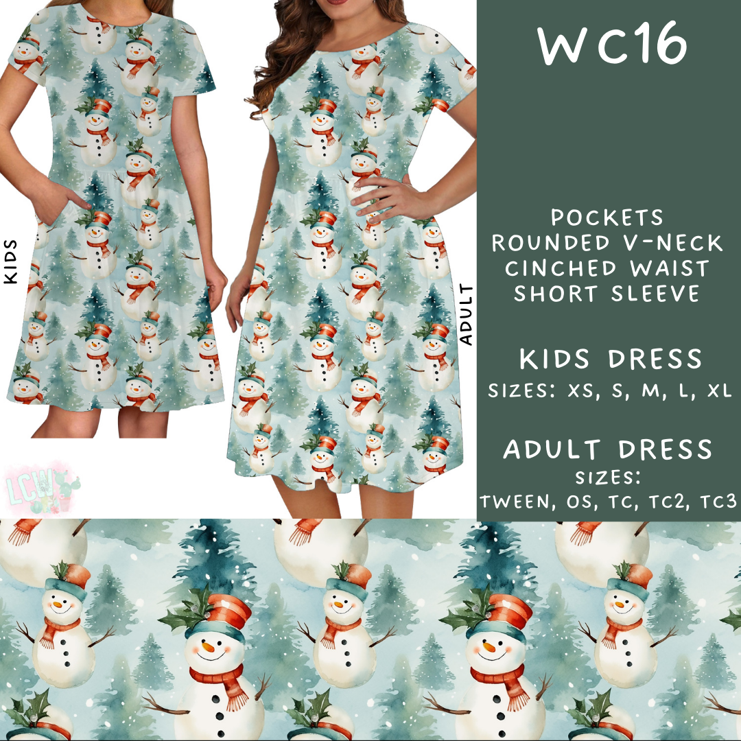 Batch #229 - Winter Watercolor - Closes 10/31 - ETA early/mid Dec - WC16 Adult & Kids Dresses