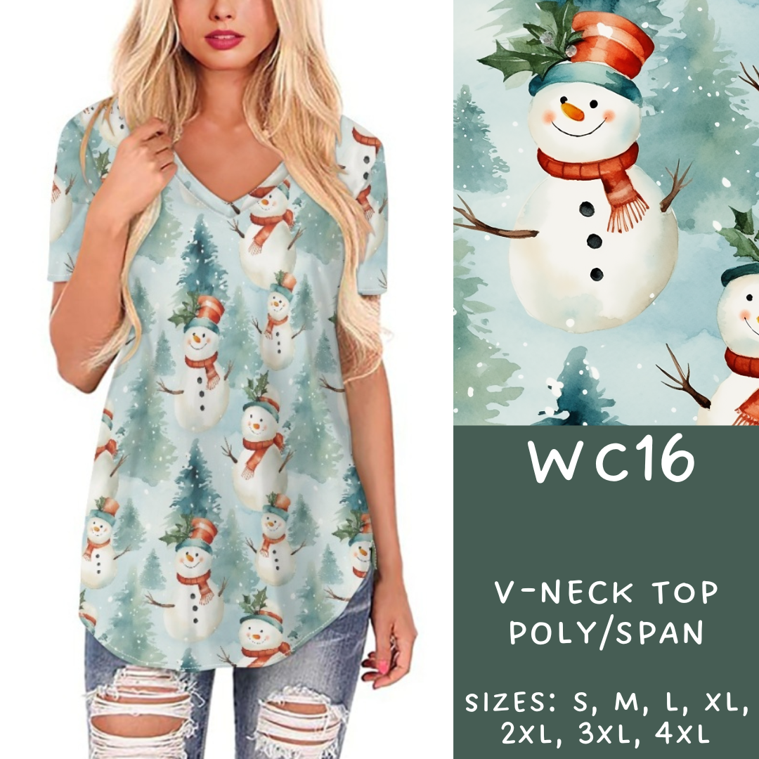 Batch #229 - Winter Watercolor - Closes 10/31 - ETA early/mid Dec - WC16 V-Neck Tee