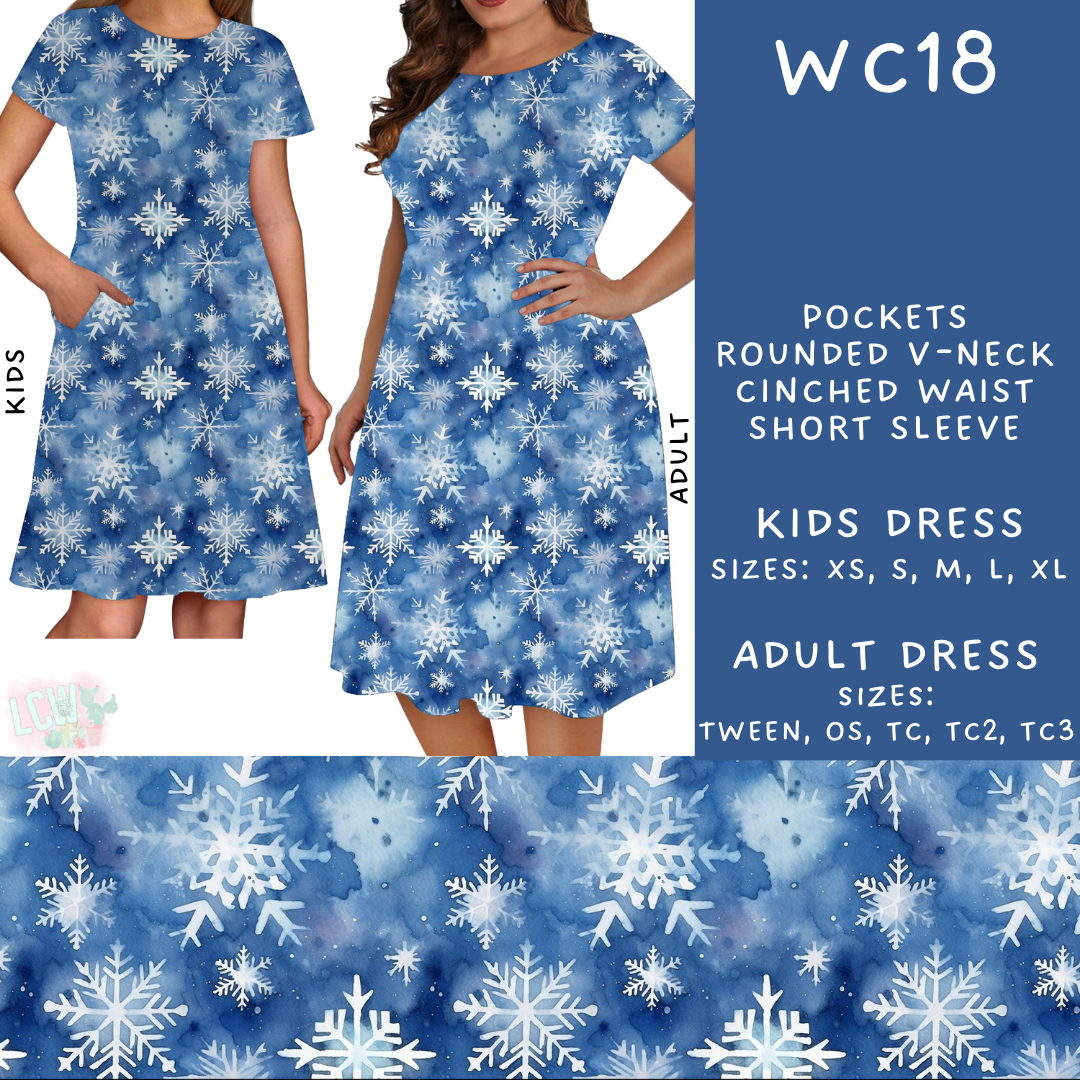 Batch #229 - Winter Watercolor - Closes 10/31 - ETA early/mid Dec - WC18 Adult & Kids Dresses