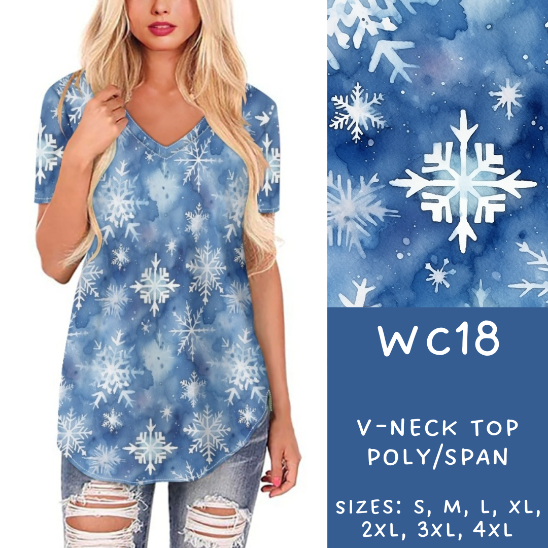 Batch #229 - Winter Watercolor - Closes 10/31 - ETA early/mid Dec - WC18 V-Neck Tee