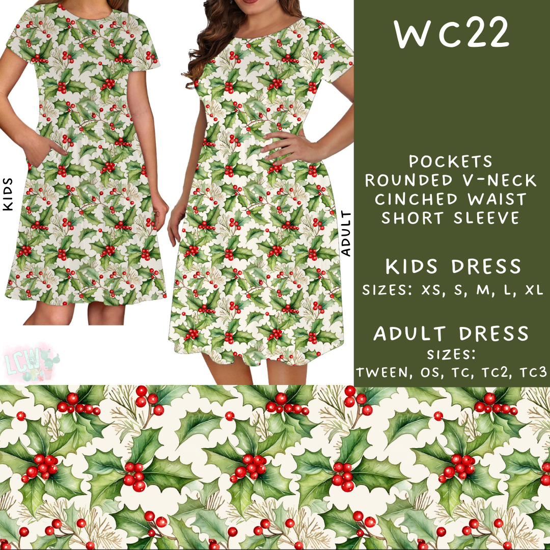 Batch #229 - Winter Watercolor - Closes 10/31 - ETA early/mid Dec - WC22 Adult & Kids Dresses