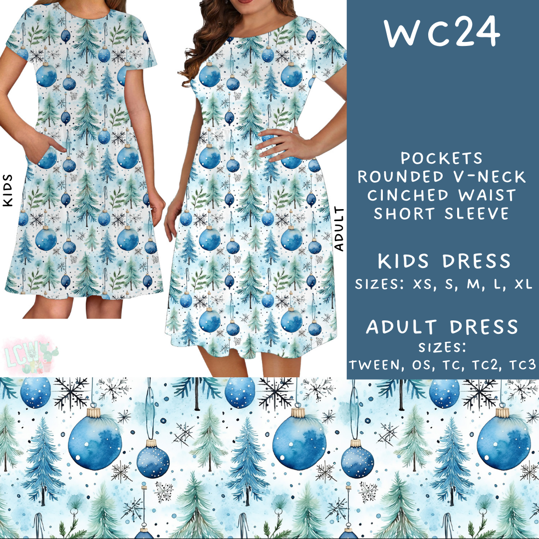 Batch #229 - Winter Watercolor - Closes 10/31 - ETA early/mid Dec - WC24 Adult & Kids Dresses