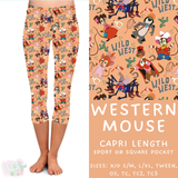 Ready To Ship - Western Mouse Capri Length Leggings - TC2 Square Pocket