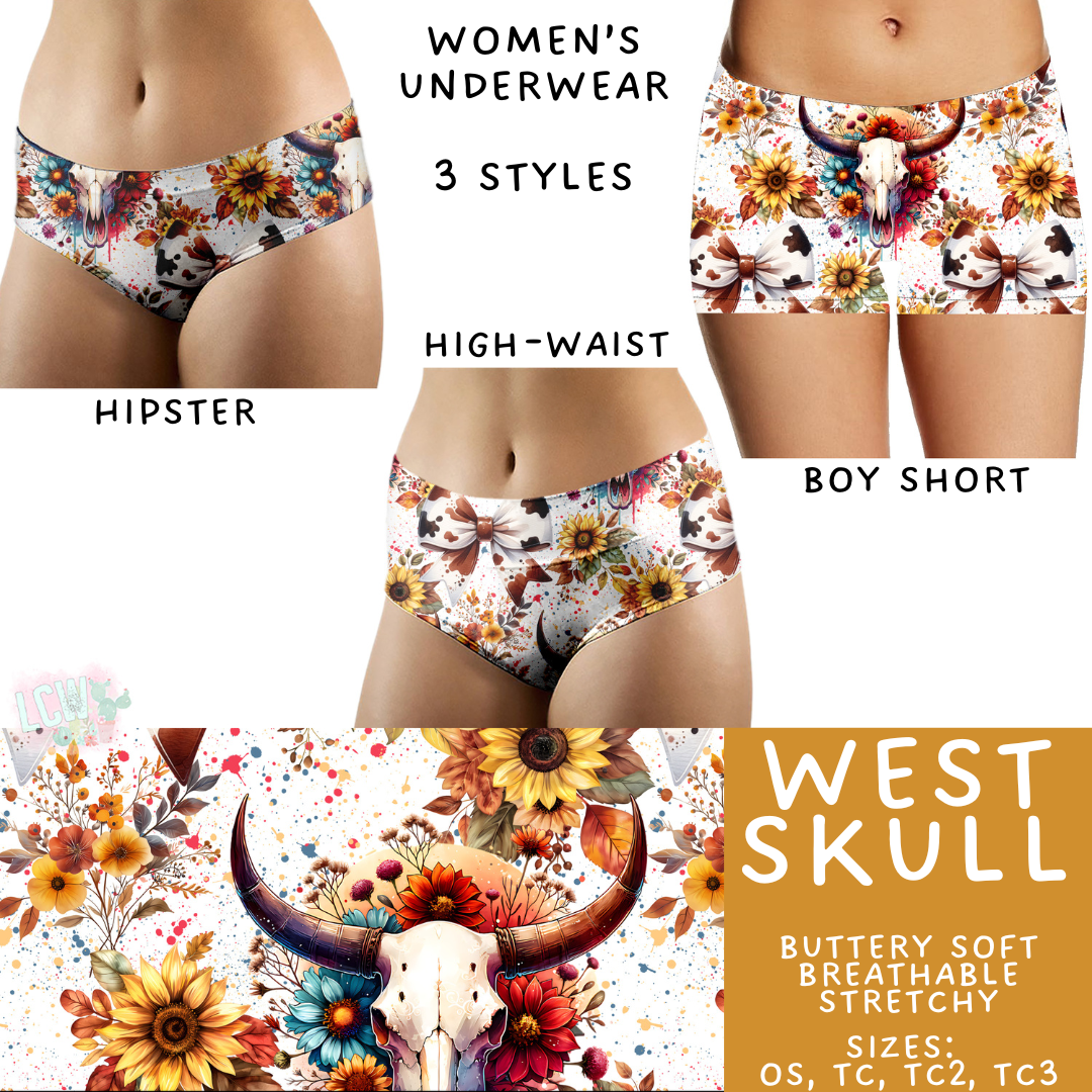 Batch #473 - Comfortable Underwear 5 - Closes 1/9 - ETA early March - West Skull Women's Underwear