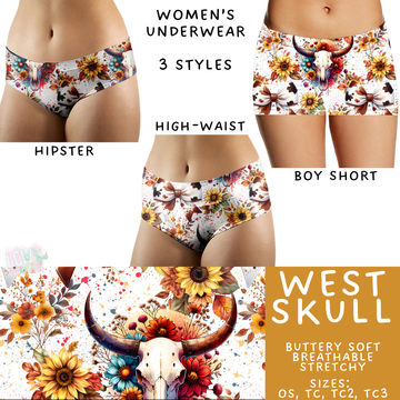 Batch #473 - Comfortable Underwear 5 - Closes 1/9 - ETA early March - West Skull Women's Underwear