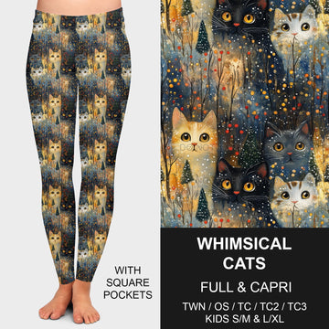 B206 - Preorder Whimsical Cats Leggings w/ Pockets (Closes 1/19. ETA: mid April)