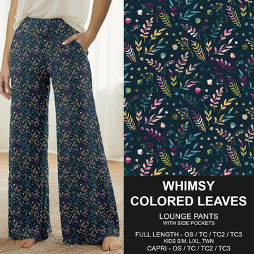 B309 - Preorder Whimsy Colored Leaves Lounge Pants (Closes 8/23. ETA: late Oct.)