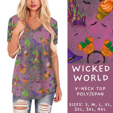 Ready To Ship - Wicked World V-Neck Tee - 2XL