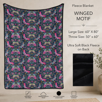 B304 - Pre-Order Winged Motif Fleece Blanket (Closes 7/31. ETA: early Oct)