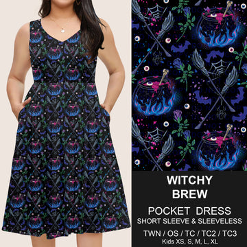 B302 - Preorder Witchy Brew Pocket Dress (Closes 7/24. ETA: early Oct)