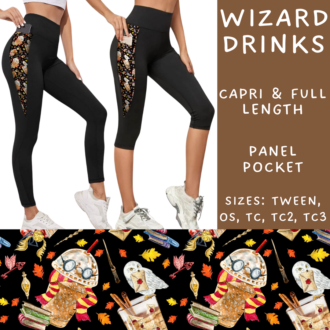 Batch #214 - Character Fall Sets - Closes 10/9 - ETA mid Nov - Wizard Drinks Panel Pocket Full and Capri Length Leggings