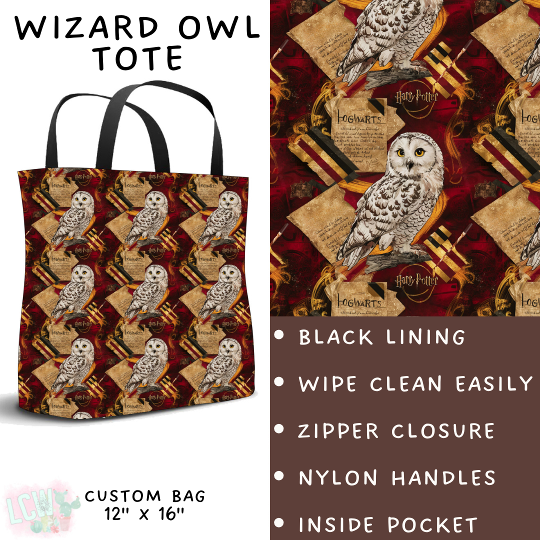 Batch #247 - Cool Characters 6 - Closes 12/2 - ETA late Jan - Wizard Owl Tote