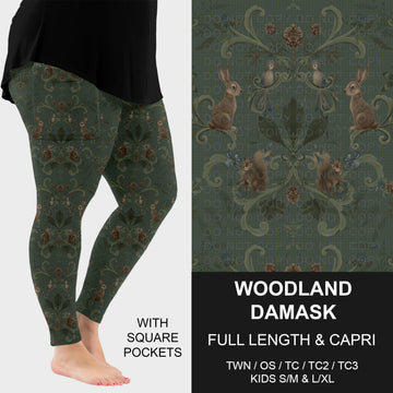 B316 - Preorder Woodland Damask Leggings w/ Pockets (Closes 10/11. ETA: mid Dec.)