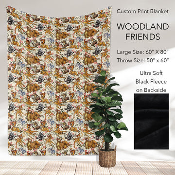 B186 - Pre-Order Woodland Friends Fleece Blanket (Closes 10/04. ETA: early Dec)