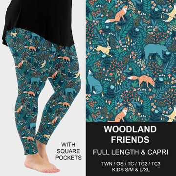 B265 - Preorder Woodland Friends Leggings w/ Pockets (Closes 12/14. ETA: mid Feb.)