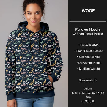 B271 - Preorder Woof Pullover Hoodie (Closes 1/25. ETA early April)