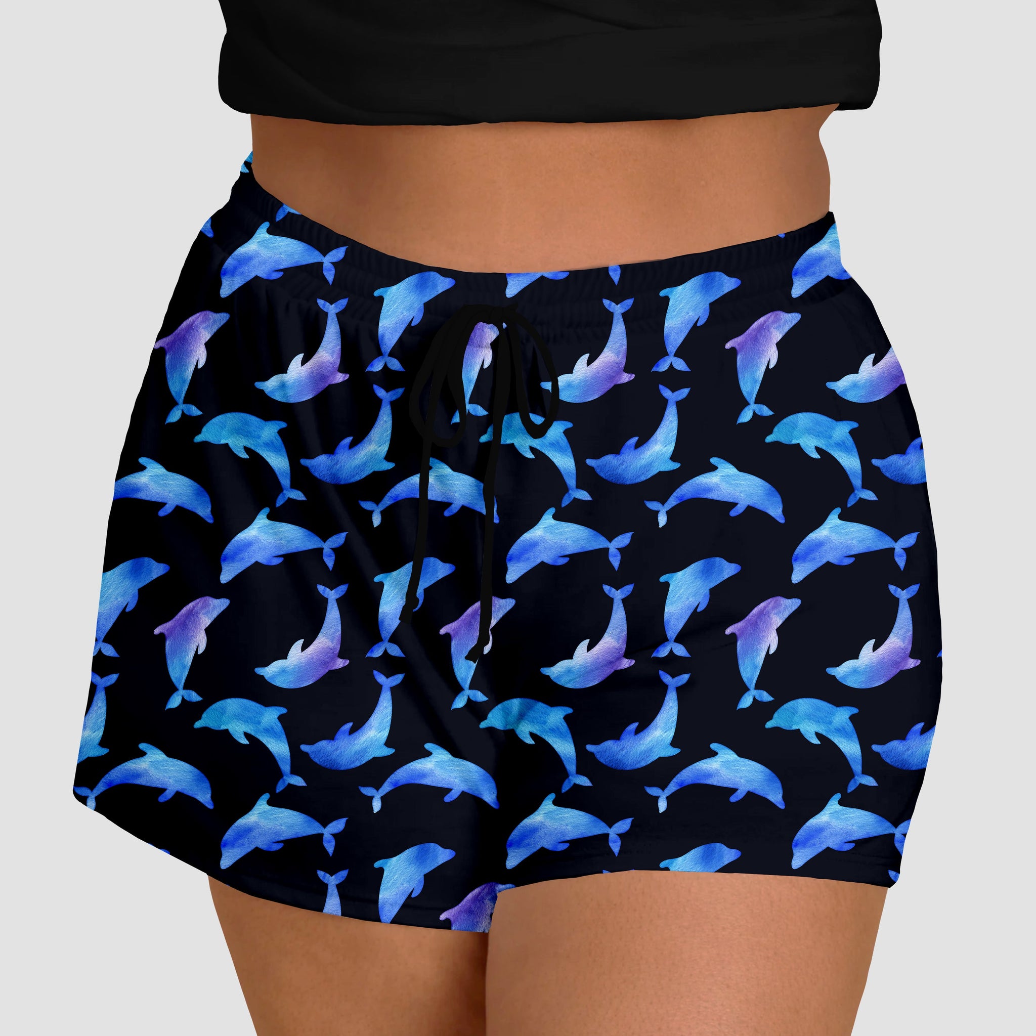 RTS - Watercolor Dolphins Jogger Shorts