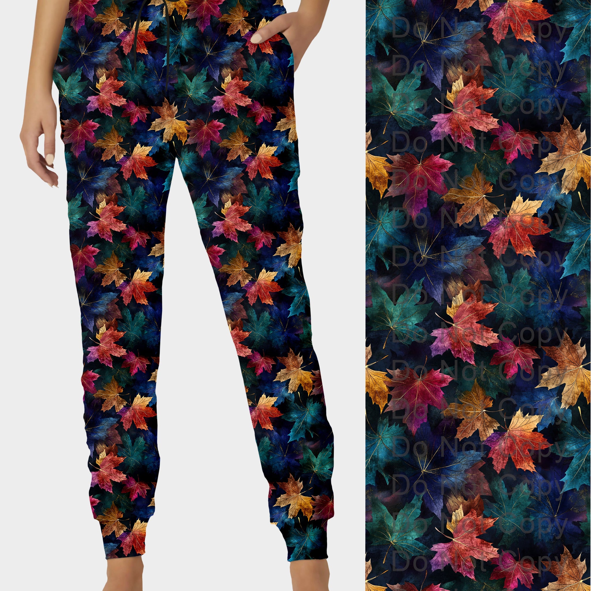 RTS - Watercolor Leaves Joggers