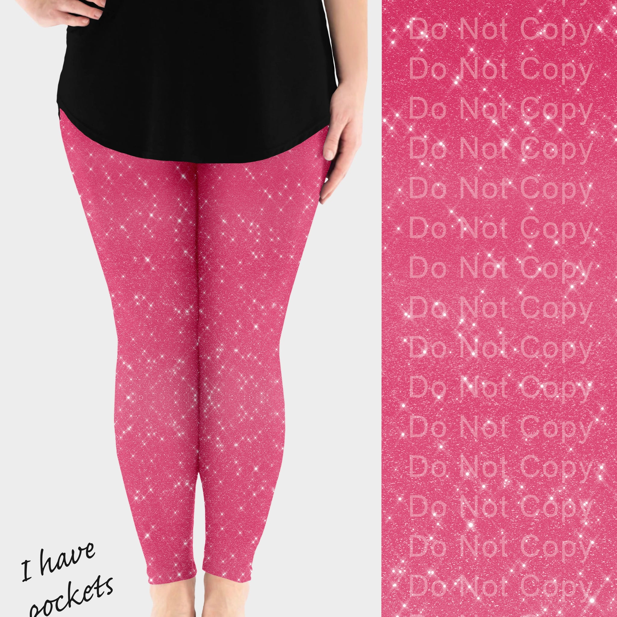 RTS - Watermelon Sparkle Leggings w/ Pockets