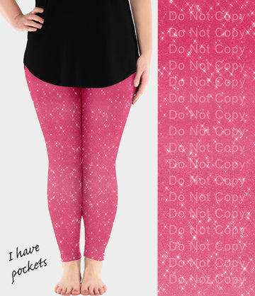 RTS - Watermelon Sparkle Leggings w/ Pockets