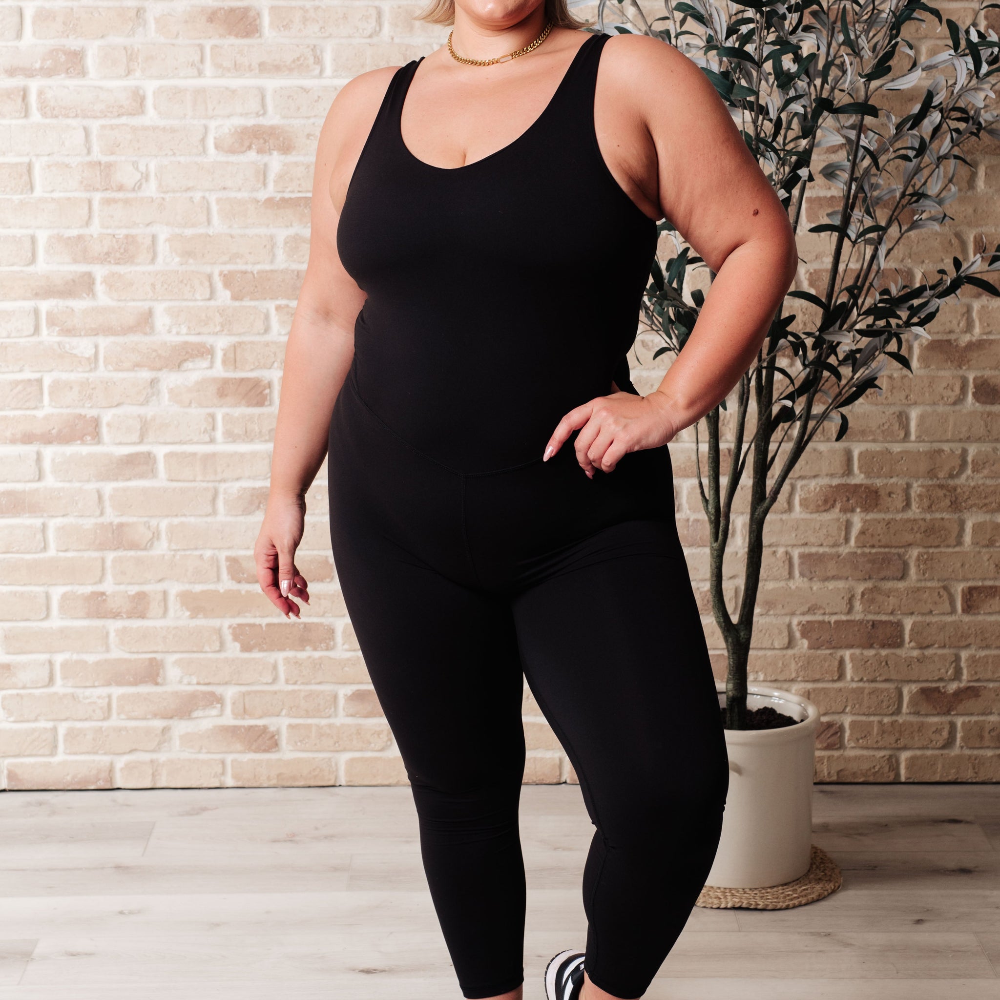 Way to Push Active Bodysuit in Black