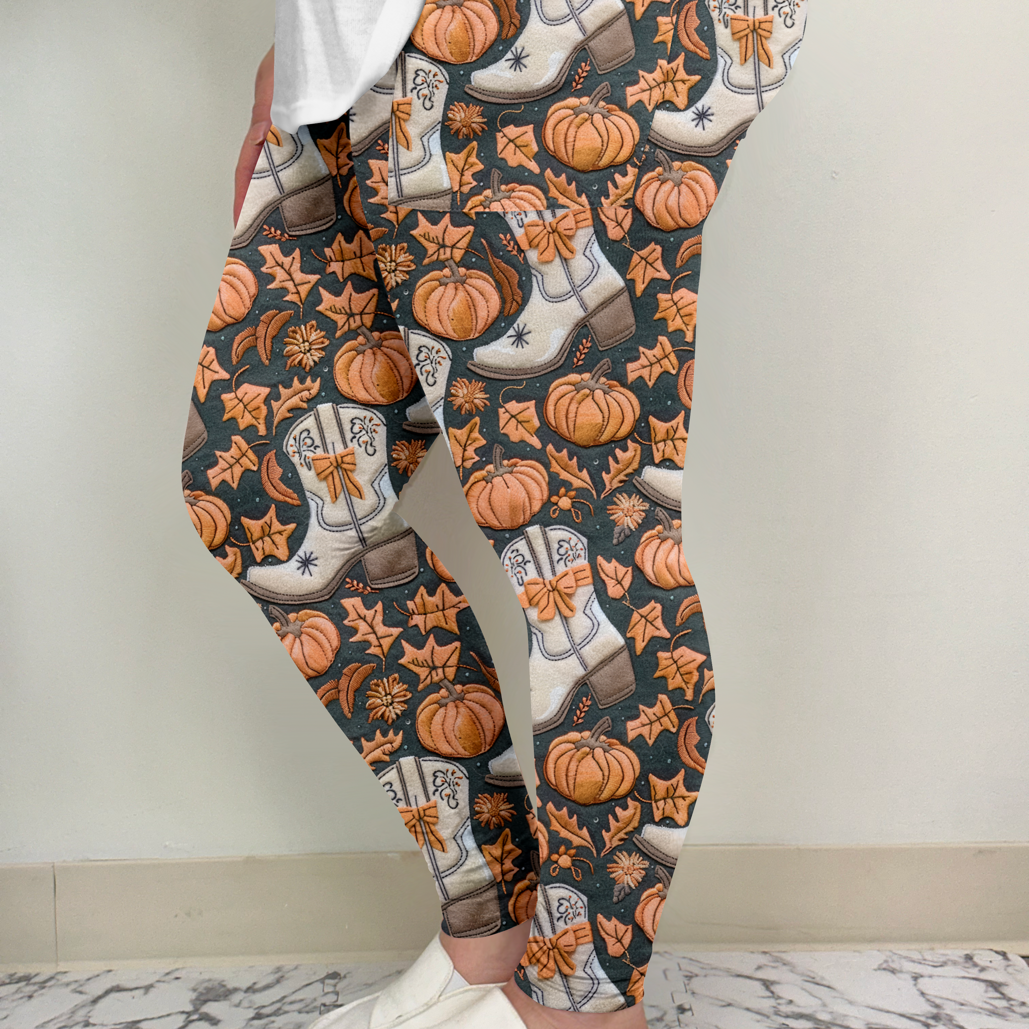 Western Pumpkin Leggings w/ Pockets