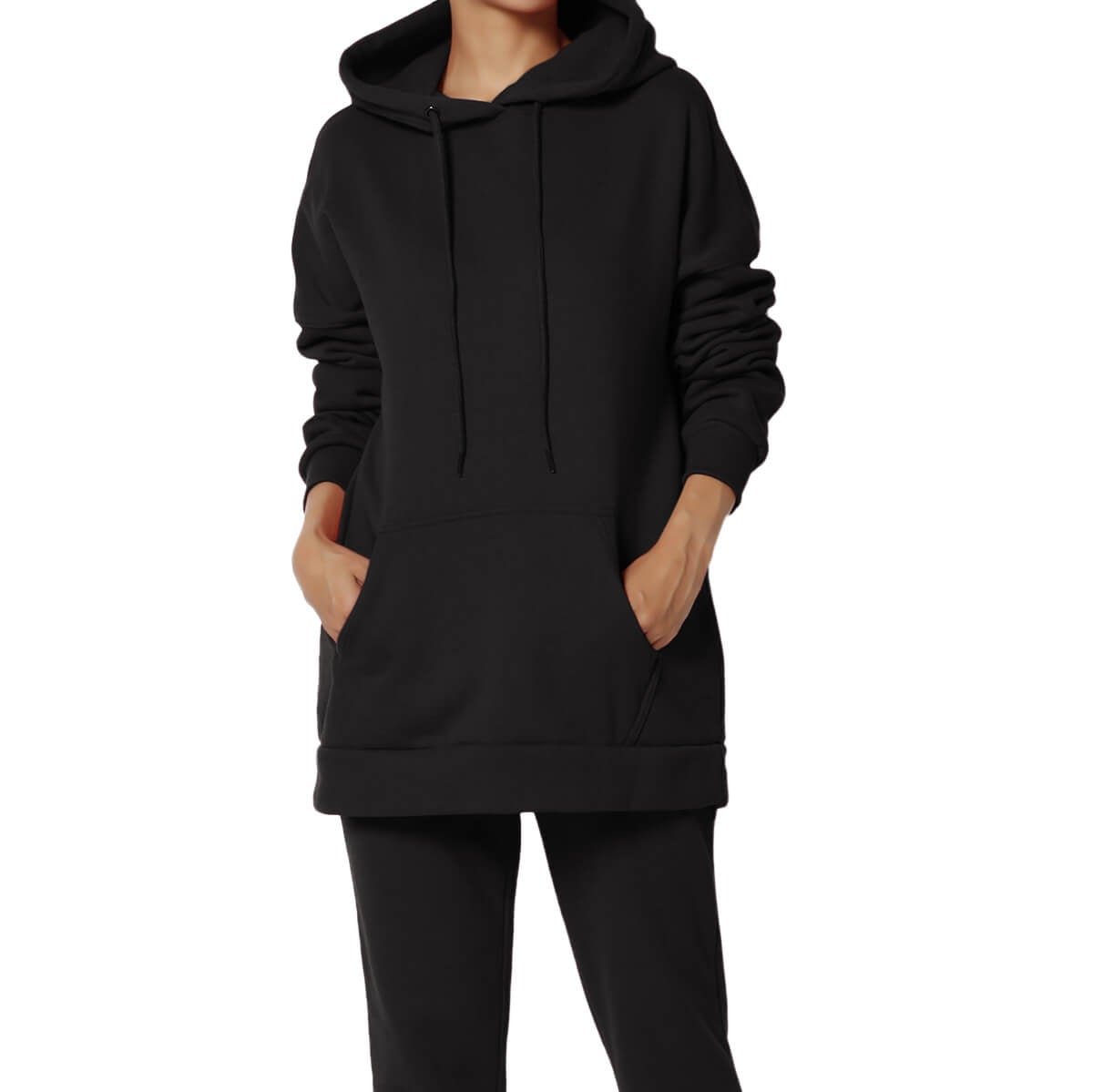 Comfy Lounge Drawstring Hoodie Sweatshirt w/ Kangaroo & Tech Pocket